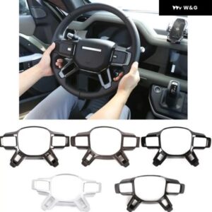 ランドローバー ディフェンダー 90 110 L663 2020-2024 ABS カーボン ステアリングホイール フレーム カバー カスタム 装飾 トリム アクセサリー