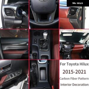 センター コンソール フレーム 装飾 パネル ABSカーボンパターンカー スタイリング トヨタ ハイラックス2015-2021 インテリア アクセサリー