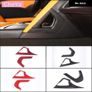 車用センター ギア シフト サイド トリム ストリップ シボレー コルベット C7 2014 - 19 内装アクセサリー LHD 2個