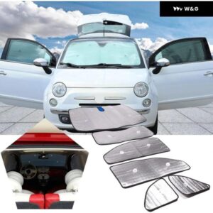 車用 フロントガラス サンシェード UV光線反射板 フィアット 500 2010-2024 アバルト 595 2014-2024 フロントウィンドウ用 折りたたみ 式 反射サン バイザー