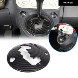 LHD ABSカーボンカー セントラ ル コントロール ギア シフト パネル ディスプレイ フレーム トリム フィアット500 2010-2019 ギア シフト インジケーター パ