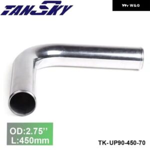 70MM 2.75インチ OD インレット アルミ 90度ターボ/インテーク/インタークーラー エルボ パイピング L: 450MM MUSTANG 3.8L V6 TK-UP90-450-70