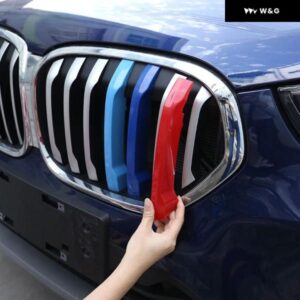 BMW X1 F48 2016-2022 ABS シルバー カーフロント グリル ストライプカバー グリッド ストリップ クリップ トリム カバー カーアクセサリー