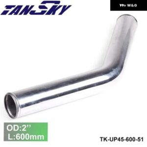 2PCS 51MM 2インチ OD アウト/インレット アルミ 45度 ターボ/インテーク/インタークーラー エルボ パイピング L: 600MM FORD MONDEO TDCI TK-UP45-600-51