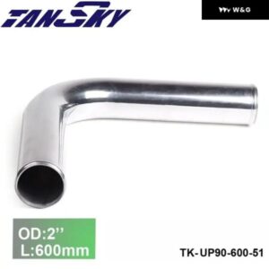 2個 51MM 2インチ OD 出力/インレット アルミ 90度ターボ/インタークーラー エルボ パイピング L:600MM FORD MUSTANG TK-UP90-600-51