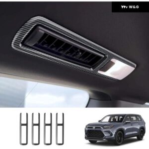 ABSカーボン スタイル カールーフエア アウトレット フレーム カバー トヨタ グランドハイランダー 2024 2025 オーバーヘッド エアベント 装飾 トリム 4個