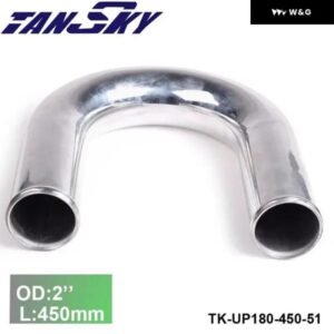 2PCS 51MM 2インチ OD アウト/インレット アルミ 180度 ターボ/インテーク/インタークーラー エルボ パイピング L: 450MM ジープ ラングラー