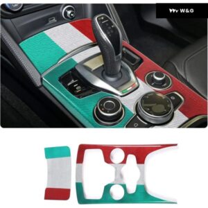 ABSカーボン 車用センターギア パネル コントロール パネル トリム 内装 装飾 カバー アルファロメオ ステルヴィオ 2020 2021 2022