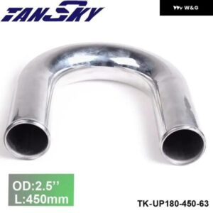 63MM 2.5インチ OD インレット アルミ 180度 ターボ/インテーク/インタークーラー エルボ パイピング L:450MM チェロキー XJ 84-05 TK-UP180-450-63
