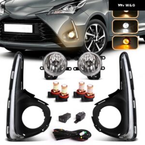 トヨタ ヴィッツ ヤリス 2018 2019 2020 フロント フォグランプ DRL デイタイム ランニングライト ヘッドライト スイッチワイヤーカバー アクセサリー付き