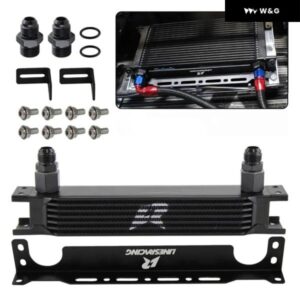 オイルクーラー 汎用 7/9/13/16 列 エンジン 用 8AN 10AN ホース継手 2 個 マウント ブラケット 付き