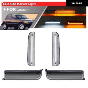 1997-2001 ジープ チェロキー XJ フロント バンパー スイッチバック LED パーキング /シーケンシャルウィンカー アンバー コーナーフェンダー サイド