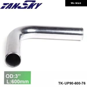 76MM 3インチ OD 出力/インレット アルミ 90度ターボ/吸気/インタークーラー エルボ パイピング L: 600MM GM 6.6L TK-UP90-600-76