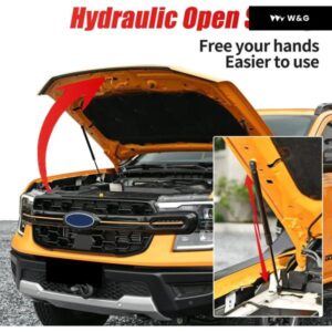 2PCS カーボン 製 フロントフード 油圧 ロッド フォード レンジャー T9 2022-2024 フードリフト サポート ストラット ショック ロッド スティック