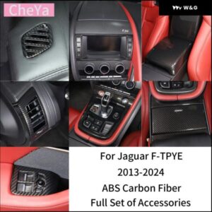 ABSカーボン 車用中央 制御 ギア パネル 装飾 ステッカー ジャガー F-TPYE 2013-2024 内装アクセサリー LHD