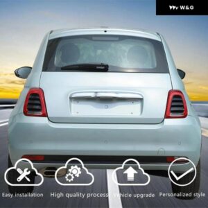 2PCS ABSブラック車 テールライト スロット パネル トリム フィアット500アバルト595 695 2016-2024 リアランプ スロットカバー 装飾 アクセサリー