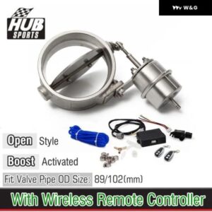 HUBスポーツ排気 コントロール バルブ ブースト アクチュエーター カットアウト付き 3.5インチ89MM / 4インチ102MM パイプ オープン ワイヤレスリモート コ