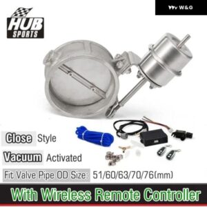 HUBスポーツ 1BAR排気 コントロール バルブ セット 真空 アクチュエーター カットアウト51MM/60MM/63MM/70MM/76MMワイヤレスリモート コントローラ ー付き