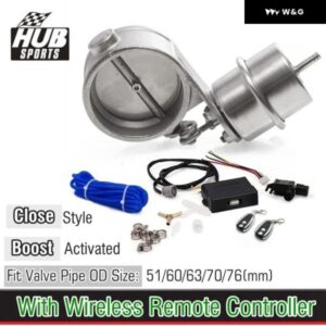 排気 制御 バルブ セット カットアウト 51MM/60MM/63MM/70MM/76MM パイプ クローズド ブーストアクチュエータ付き ワイヤレスリモート コントローラ