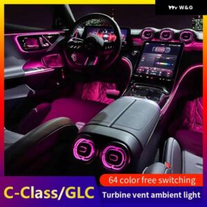 64色LED エアベント メルセデスベンツ C クラス W206 GLC X254 LEDタービンノズル アンビエントライト アウトレット ターボ インテリア エアベント