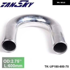 2PCS 70MM 2.75インチ OD インレット アルミ 180度 ターボ/インテーク/インタークーラー エルボ パイピング L: 600MM GM シボレー 67-69 TK-UP180-600-70