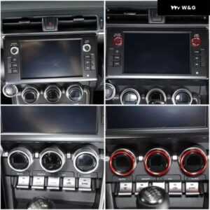 トヨタ 86 スバル BRZ 22-24 アルミシルバー カー エアコン スイッチノブ ボリュームメディアノブリングカバー カーアクセサリー
