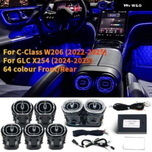 エアコン 吹き出し口ノズル 64色LED メルセデスベンツ C クラス W206 GLC X254 ターボ エア アウトレット アンビエントライト ムード