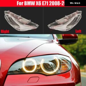 ランプケース BMW X6 E71 2008-2014 XDRIVE 35I 40I 50I 車用 フロントガラス レンズ キャップ ヘッドライト カバー オートライトランプシェード シェル