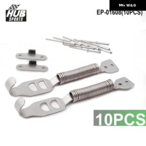 10個 ステンレス コンペティション ボンネット ブーツ スプリング キット トヨタ カローラ 1.8 7AFE 4AFE 93-97 HU-01608 10個