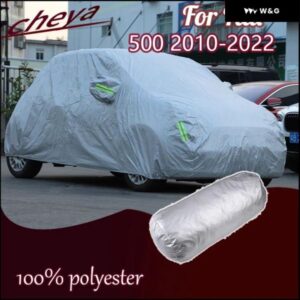 フィアット 500 2011-2023 車カバー 屋内屋外用 日焼け止め 熱 UV 雪 日焼け防止 防塵 ポリエステル タフ カバー