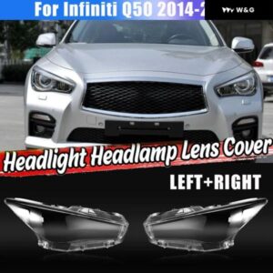 サイドインフィニティQ50 2014-2021車 ヘッドライト レンズ カバー ヘッドライト ランプランプシェード フロントライトシェルカバー