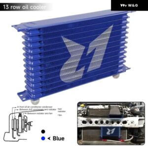 LR オイルクーラー 13列 AN10 262MM 汎用 エンジン トランス ミッション トラスト スタイル -10AN アルミ ブラック/ブルー