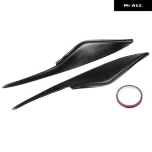 2個 車用 ヘッドライト アイブロウカバー トリム ヘッドライト ランプ ステッカー ブラック ABS樹脂 カーアクセサリー フォード モンデオ MK4 2007-2013