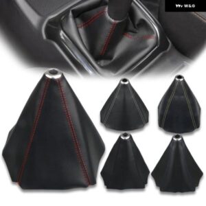 汎用 車用 ギア シフト ノブ ブーツ カバー カラーレザー シフター レバー カバー レッドステッチ付き ホンダ シビック EK EG