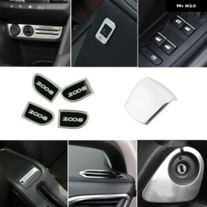 装飾 カバー エアコン 吹き出し口ノブスイッチ 車内 ステッカー プジョー 2008 2013-2018 カーアクセサリー
