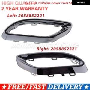 左 右排気テール パイプ カバー トリム ストリップメッキ メルセデス ベンツ W177 A200 W205 C200 W213 E300 2058852221 2058852321