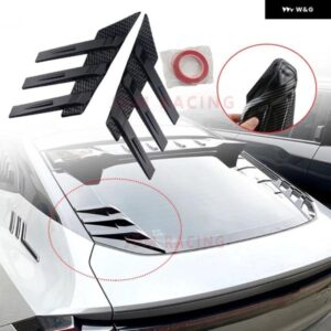 車リア フロントガラス ステッカー 装飾 アクセサリーサイドスポイラー スプリッター トリム トライアングルルーバーウィンドウサンシェード フロントガラス