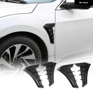 多目的 汎用 カーボンブラック車 装飾 セルエアフローインテークフードスクープ ボンネット ベントカバー ステッカー デコレーション