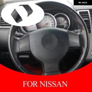 日産 ティーダ 2004-2010 ヴァーサ ノート シルフィ 2006-2019 リヴィナ 車用 ステアリングホイール パネル カバー トリム アクセサリー