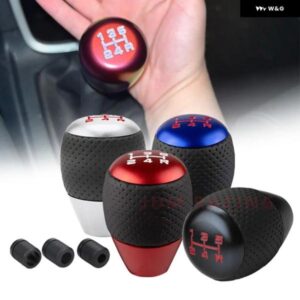 汎用 レーシング5速カーギア シフター ノブレザーアルミ マニュアル オートマチック 合金 ギア シフト ノブ シフト レバー