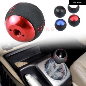 レザーアルミオート ギア シフト ノブトランス ミッション ギアスティック レバー シフター ノブ 汎用 カー マニュアル ギア シフト ノブスティック