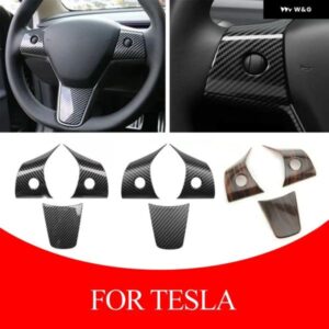 車 ステアリングホイール パネル 装飾 カバー ステッカー TESLA MODEL 3 2016-2023 MODEL Y 2019-2023 カーアクセサリー