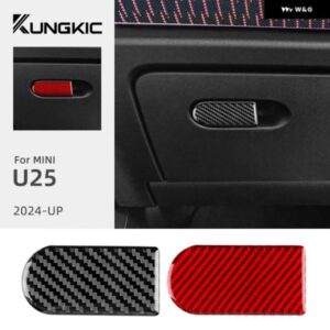 車用副パイロット 収納 ボックス ハンドル MINI COOPER U25 COUNTRYMAN 2024 2025 リアルソフトカーボン ステッカー トリム インテリア アクセサリー
