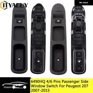 助手席側 右フロント4/6ピンパワーウィンドウ コントロール リフタースイッチ コンソール ボタン プジョー 207 2007-2015カーアクセサリー
