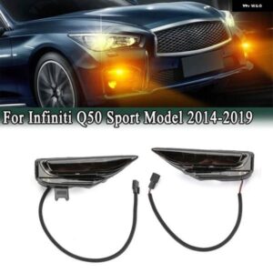 フォグランプ 1ペア 流れる点滅 アンバー LEDライト ウィンカーライト インフィニティ Q50 スポーツモデル 2014-2019 261304GA0A 261354GA1A