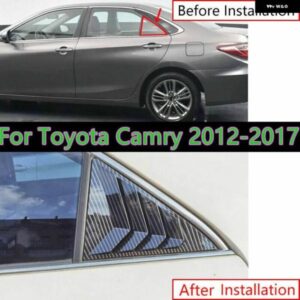 2Xカーボンサイドウィンドウルーバーシャッターカバー トリム トヨタ カムリ2012-2017