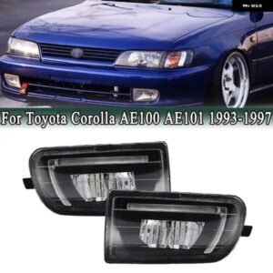 LED フォグランプ デイタイム ランニングライト トヨタ カローラ AE100 AE101 1993-1997 フロント左右 ホワイト DRL ドライビングランプ