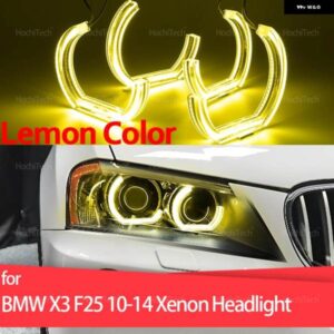 BMW X3 F25 2010-14 キセノン ヘッドライト デイライト DRL エンジェルアイ LED CSL スタイル レモンイエロー ヘッドライト リングキット