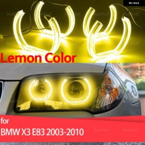CS CSL スタイル レモンイエローエンジェルアイ BMW E83 X3 2003-07-2010 DRL LED デイタイム ランニングライト カー スタイリング