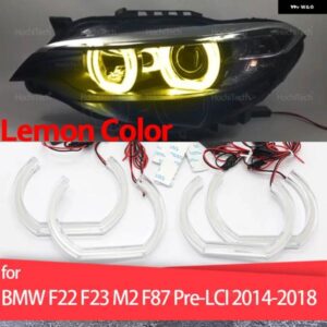 BMW 2シリーズ F22 F23 M2 F87 プレLCI 2014-2018 デイライト DRL エンジェルアイ LED CSL スタイル レモンイエロー ヘッドライト リングキット